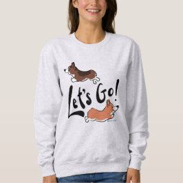 "Låt oss Go" Cute Corgi Roligt Motiverande Mysiga  T Shirt