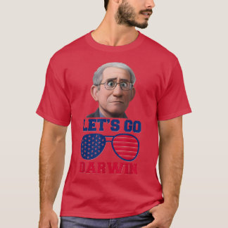 Låt oss Go Darwin USA flagga Vintage Fauci Ouchie  T Shirt