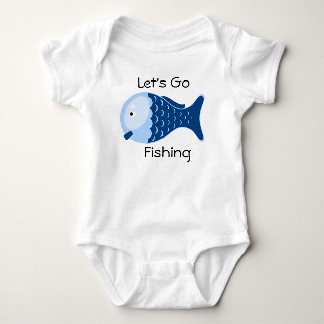 Låt oss Go Fishing Baby One Biet Tee (Framsida)