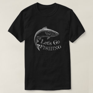 Låt oss Go Fishing Black T Shirt