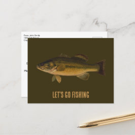 Låt oss Go Fishing Largemouth Bass Party Investiga Vykort