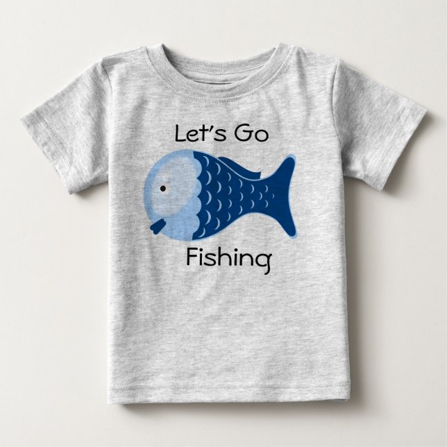 Låt oss Go Fishing Organic Baby One Biet Tee (Framsida)