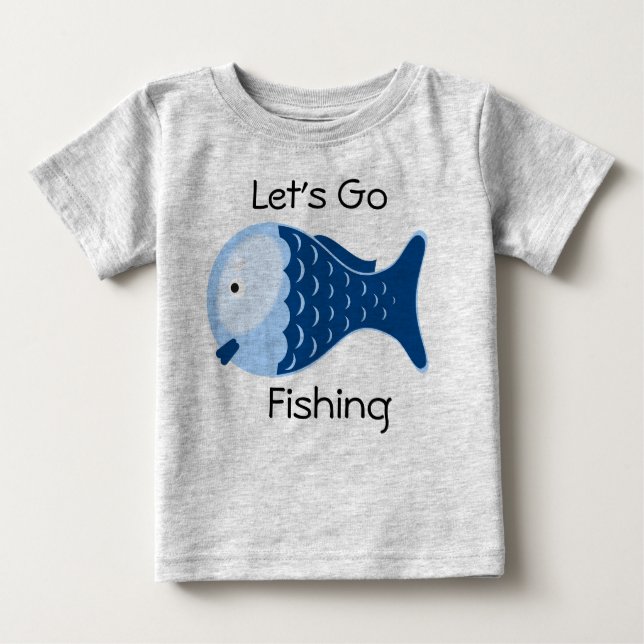 Låt oss Go Fishing Organic Baby One Biet Tee (Framsida)