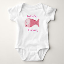 Låt oss Go Fishing Rosa Baby One Biet Tee