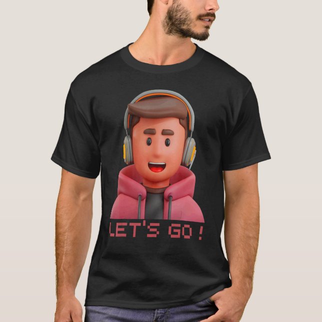 Låt oss Go Gamer-spel videospel 1 T Shirt (Framsida)