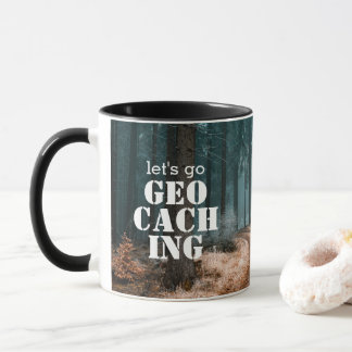 Låt oss Go Geocaching Skogen & Trail Geocacher Gif Mugg