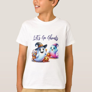 Låt oss Go Ghouls, 2 Cute Ghost Halloween T Shirt