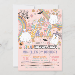 Låt oss Go Ghouls Birthday-inbjudan - Girl (Rosa) Inbjudningar