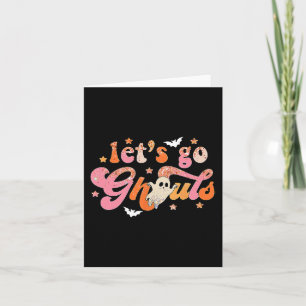 Låt oss Go Ghouls Cute Ghost Boo Funny Halloween W Kort