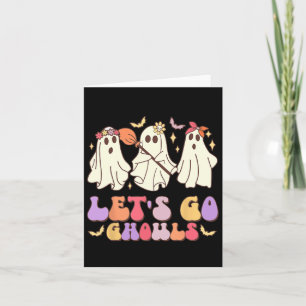 Låt oss Go Ghouls Cute Retro Halloween Ghost Squad Kort