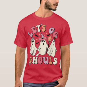 Låt oss Go Ghouls Ghost Groovy Halloween Retro T Shirt
