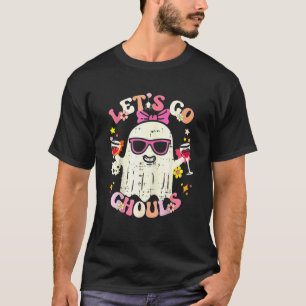 Låt oss Go Ghouls Ghost med Flowers Halloween Cost T Shirt