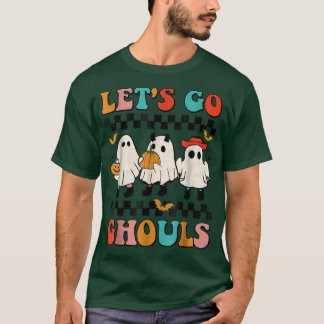 Låt oss Go Ghouls Groovy Retro Spooky Season Ghost T Shirt