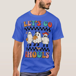 Låt oss Go Ghouls Groovy Retro Spooky Season Ghost T Shirt