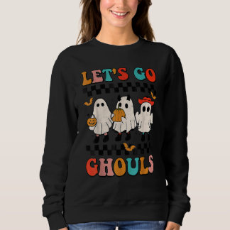 Låt oss Go Ghouls Groovy Retro Spooky Season Ghost T Shirt