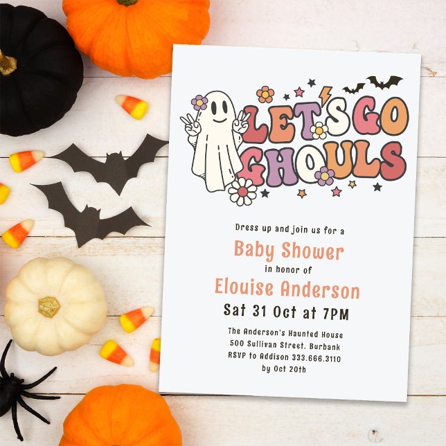 Låt oss Go Ghouls Halloween Baby Shower Inbjudningar (Skapare uppladdad)