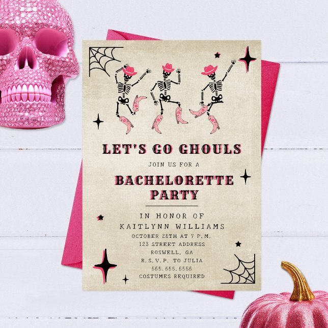 Låt oss Go Ghouls Halloween Bachelorette Party Inbjudningar (Skapare uppladdad)