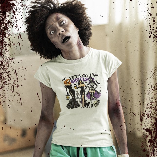 Låt oss Go Ghouls Halloween Design Design T Shirt (Skapare uppladdad)