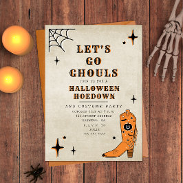 Låt oss Go Ghouls Halloween fest CowboyBoot Inbjudningar