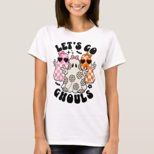 Låt oss Go Ghouls Halloween Ghost Blommigt Spooky T Shirt