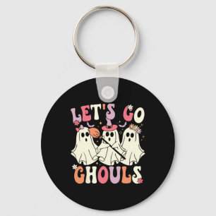 Låt oss Go Ghouls Halloween Ghost Costume Retro Gr Nyckelring