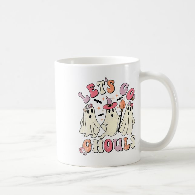 Låt oss Go Ghouls Halloween Ghost Outfit Costume R Kaffemugg (Höger)