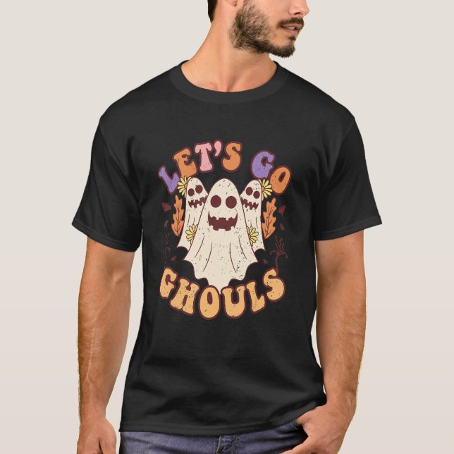 Låt oss Go Ghouls Halloween Ghost Outfit Costume R T Shirt (Framsida)