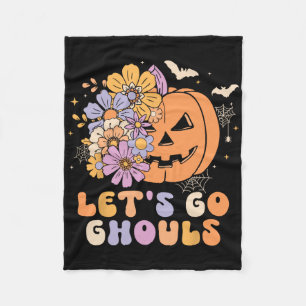Låt oss Go Ghouls Halloween Pumpkin Costume Retro Fleecefilt