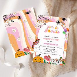 Låt oss Go Ghouls Halloween Retro Groovy Birthday Inbjudningar