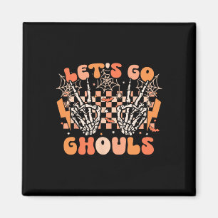 Låt oss Go Ghouls Halloween Skeleton Costume Retro Magnet