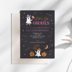 Låt oss Go Ghouls Westerna Halloween Birthday Inbj Inbjudningar