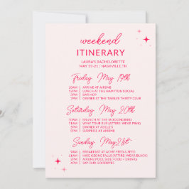 Låt oss Go Girls Bachelorette Helg Itinerary Inbjudningar