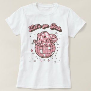 Låt oss Go Girl's Cosmic Cowgirl Disco T Shirt