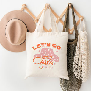 Låt oss Go Girls Cowboy Hat Bachelorette-eget namn Tygkasse