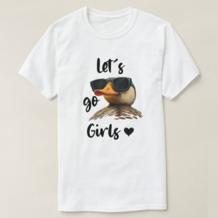 Låt oss Go Girls Heart-nuny Anka Wearing Sunglasse T Shirt
