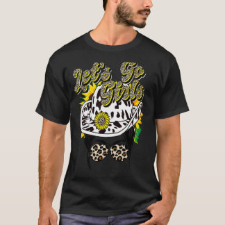 Låt oss Go Girls Leopard Skriv ut cowgirl-solros T Shirt