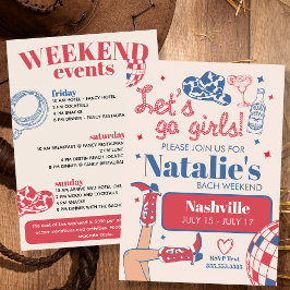 Låt oss Go Girls Nashville Bachelorette Itinerary Inbjudningar