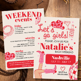 Låt oss Go Girls Nashville Bachelorette Itinerary Inbjudningar