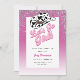 Låt oss Go Girls Rosa Helg Bachelorette Party Inbjudningar