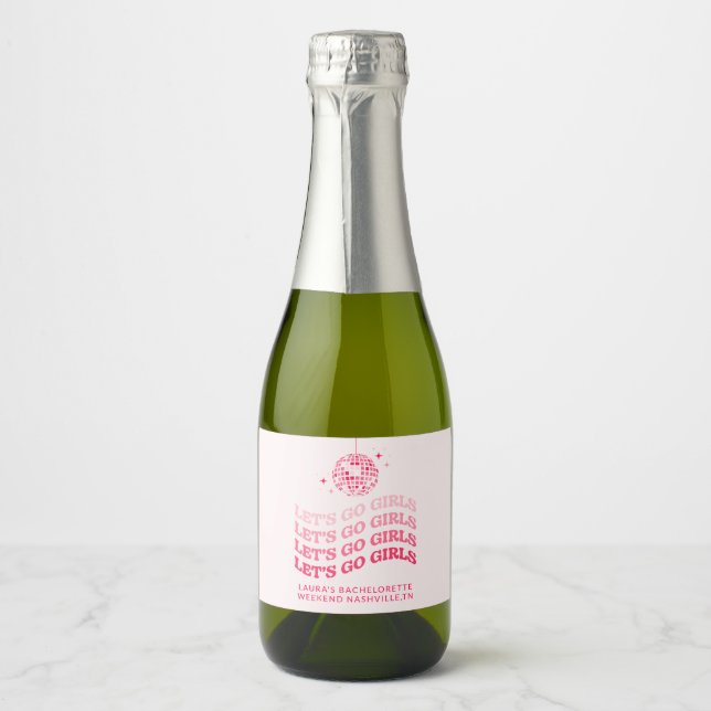 Låt oss Go Girls Sparkling Vin Labels Bachelorette (Framsida)