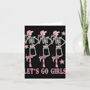 Låt oss Go Girls Westerna Skeleton Cowtjejer Bache Kort