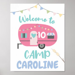Låt oss Go Glamping Girly Camp Namn Födelsedagsfes Poster