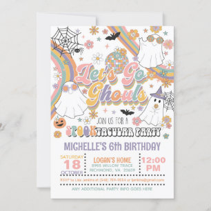 Låt oss Go Gouls Birthday-inbjudan - Girl (White) Inbjudningar