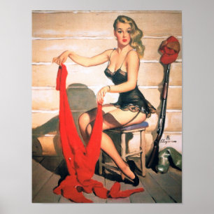Låt oss Go Hunting - Vintage Pin-up Art Poster