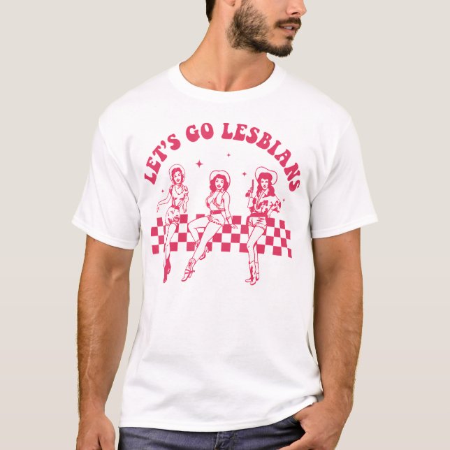 Låt oss Go Lesbisks Subtle Lesbisk Live Laugh Lesb T Shirt (Framsida)