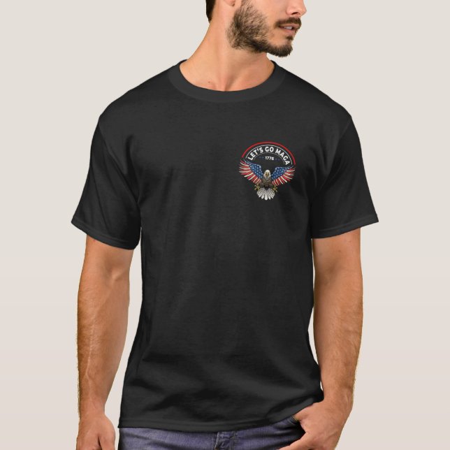 Låt oss Go MAGA American Eagle Trump 2024 Ultra Ma T Shirt (Framsida)