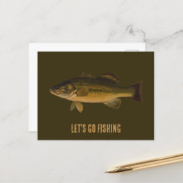 Låt oss Go och fiska i Largemouth Bass Fish Vykort