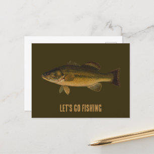 Låt oss Go och fiska i Largemouth Bass Fish Vykort