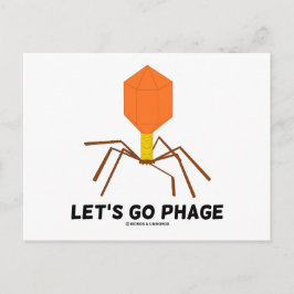 Låt oss Go Phage Virus Bakteriofag Vykort
