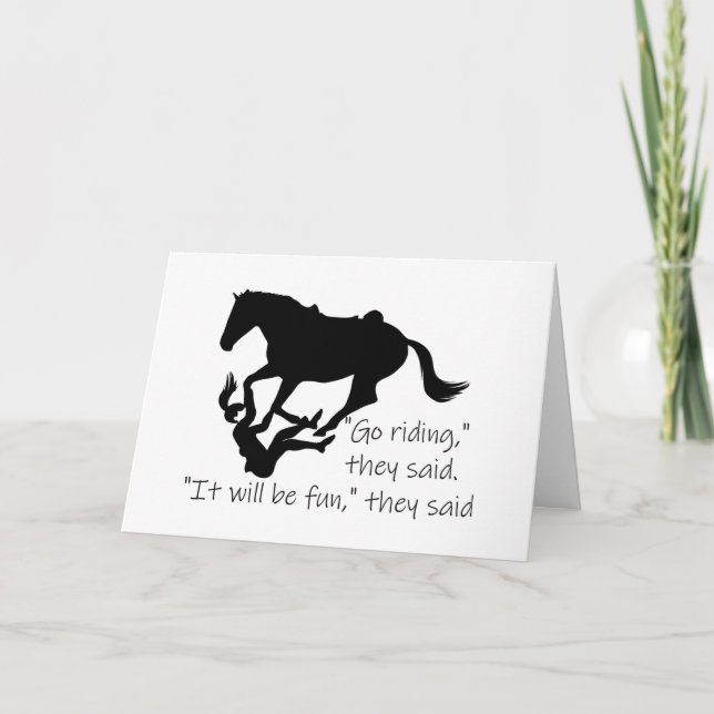 Låt oss Go Riding Horses Funny Quote Get well Kort (Framsida)